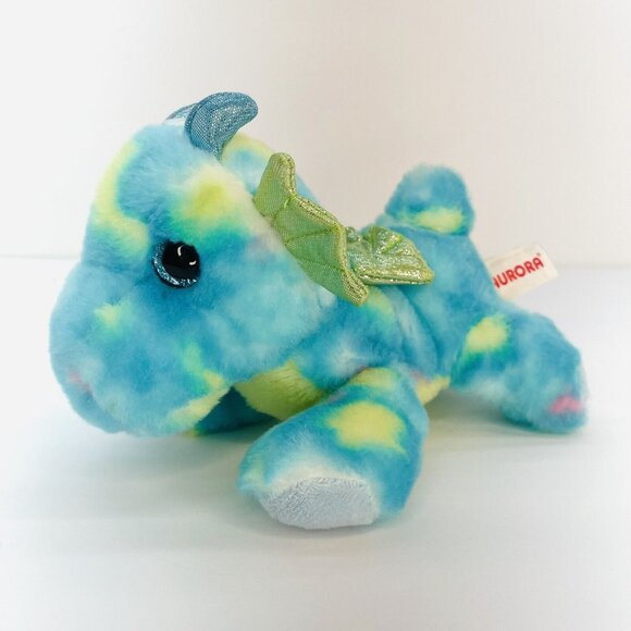 Aurora Rainbow Pegasus Blueberry Ripple Blue Eyes Plush Stuffed Animal Toy 8" - Picture 3 of 9